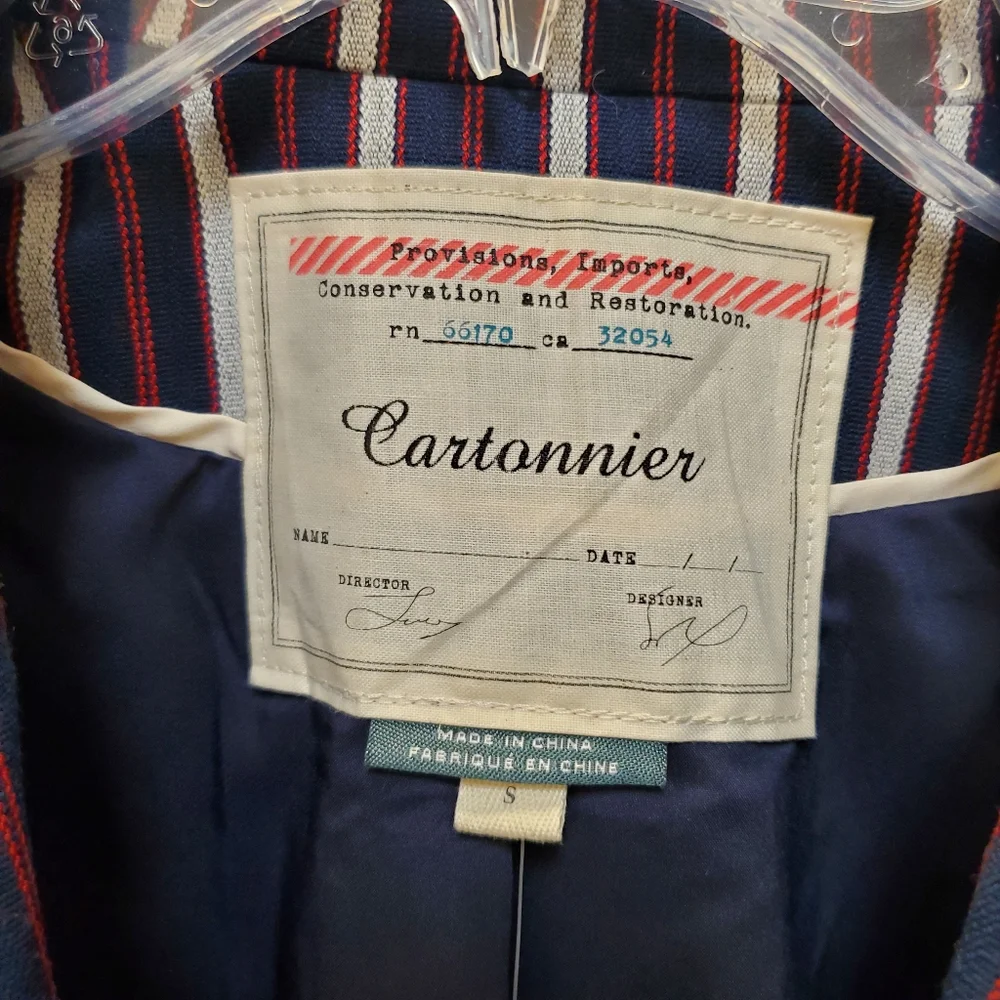 NWT Cartonnier Striped Blazer with Pockets! NEW size S - Picture 4 of 16